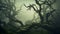 Mystical foggy forest. Generative Ai.NO.04
