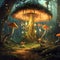 a mystical forest adorned with extraordinary magical mushrooms