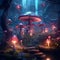 a mystical forest adorned with extraordinary magical mushrooms