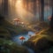 Mystical forest at dawn, glowing mushrooms and mist, enchanting fantasy scene, digital painting4