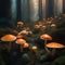 A mystical forest filled with glowing mushrooms and strange, bioluminescent flora3