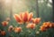 Mystical Forest Flowers: Captivating Parrot tulips in Ethereal Haze