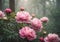 Mystical Forest Flowers: Captivating Peonies in Ethereal Haze