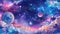 Mystical galaxy scene with vibrant clouds and shining stars.