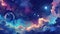 Mystical galaxy scene with vibrant clouds and shining stars.