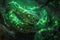 Mystical Green Viper Snake in Luminous Fantasy Forest Environment, Captivating Wildlife Scene