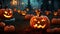 Mystical Halloween Delights Pumpkin Magic in the Spooky Background. created with Generative AI