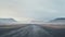 Mystical Icelandic Landscape: Hazy Desert Road Through Fog
