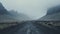 Mystical Icelandic Road Shrouded In Fog - Cinematic Landscape Photography