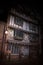 Mystical image of Old Tudor House with lantern in the gloaming, Exe Island, 6 Tudor Street, Exeter, Devon, United Kingdom,