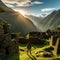 Mystical Incan ruin nestled in the Andean mountains