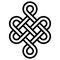 Mystical knot of longevity and health, sign good luck Feng Shui, vector the infinity knot, health symbol tattoo