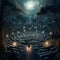 Mystical Labyrinth in Soft Moonlight