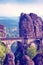 Mystical landscape with rocks near Rathen, Germany, Europe Sachsische Schweiz