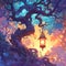 Mystical Lantern in Enchanted Forest