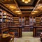 Mystical Library: A library with dark wood bookshelves, hidden compartments, and mystical artifacts, giving an aura of ancient k