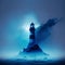 Mystical Lighthouse. A minimalist lighthouse land, generative AI