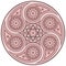 Mystical mandala with six-pointed star. Vector design in dusty rose colors