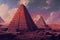 Mystical mayan pyramid illustration, ancient civilization stone temple view, old archeology monument in mexico