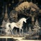 Mystical Mechanical Unicorn in Fantasy Landscape