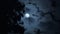 Mystical Moon Night Sky Scenery of Illuminated Cosmos and Moonshine Light