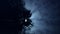 Mystical Moon Night Sky Scenery of Illuminated Cosmos and Moonshine Light