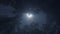 Mystical Moon Night Sky Scenery of Illuminated Cosmos and Moonshine Light
