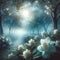 Mystical Moonlit Garden: Serene Grove of Gardenias as a Captivating Background