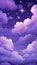 Mystical moonlit sky in purple gradient with clouds, perfect as a phone background or wallpaper