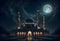 Mystical Mosque Under a Starry Sky, Showcasing Islamic Architecture and Heritage, Generative AI