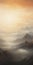 Mystical Orange Mountain Painting With Fog - Detailed Fantasy Art