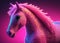 Mystical pixelated horse in vibrant hues