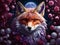 Mystical portrait of the red fox, Ai generated