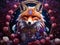 Mystical portrait of the red fox, Ai generated