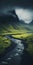 Mystical River Flowing Through Enchanting Icelandic Landscape