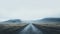 Mystical Road Through Foggy Icelandic Landscape