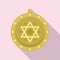 Mystical star amulet icon flat vector. Esoteric amulet