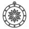 Mystical star amulet icon outline vector. Esoteric amulet