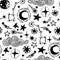 Mystical starry seamless pattern