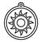 Mystical sun amulet icon outline vector. Viking amulet