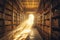 Mystical Sunlight in an Old Library Interior. Resplendent.