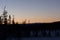 Mystical Swedish Winter Wilderness: Nocturnal Snowscape Under the dark Sky