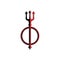 mystical trident spear weapon with circle  logo design