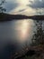 Mystical Twilight Lake. Sunset on the lake