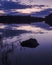 Mystical Twilight Lake. Sunset on the lake