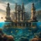 A mystical underwater city, with ruins and sea creatures, creating a sense of awe and wonder5