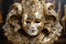 Mystical Venetian Mask. Enchanting Close-Up of Carnival Costume, Crafted with Intriguing Elegance