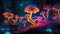 Mystical Vibrance: Unveiling the Mesmerizing Splendor of Purple and Yellow Mushrooms