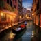 Mystical Voyage: A Magical Gondola Gliding through an Enchanted Venice