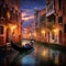 Mystical Voyage: A Magical Gondola Gliding through an Enchanted Venice